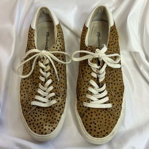 Madewell Sidewalk Low-Top Spot Dot Calf Hair Sneakers, size 8
